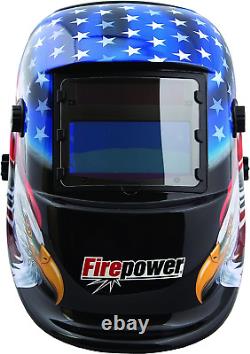 1441-0087 Auto-Darkening Welding Helmet Stars/Stripes Design, Four Arc Sensors