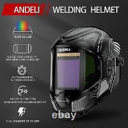 Andeli Welding Helmet, 3.94x3.74 Large View Welding Helmet Auto Darkening True