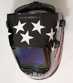 Auto Darkening Welding Helmet Biggest View Solar Power 4 Censor Hood 4X3.7EAGLE