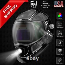 Auto Darkening Welding Helmet Large View True Color Solar Powered Welder Mask