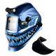 Auto-Darkening Welding Helmet with Shark Decal and Leather Neck Guard Combo Set