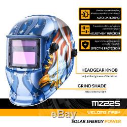 DEKO Solar Powered Welding Helmet Auto Darkening Hood W Adjustable Shade Range