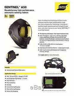 ESAB Sentinel A50 Automatic Welding Helmet, 5.0 Glasses, & Revco Cap (BC5W-BK)