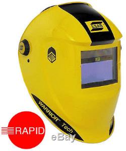 ESAB Warrior Tech Auto Darkening Welding Helmet Yellow, Shade 9 13