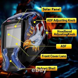 GEOSTAR Large Viewing Screen Auto-Darkening Welding Helmet, True Color Solar