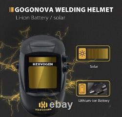 HZXVOGEN Auto Darkening Welding Helmet 3.94×3.82 Large Viewing Welding Hood
