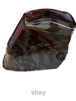 Hydro Dipped Welding Helmet AUTO DARK WHAM30 Carbon Fiber American Flags