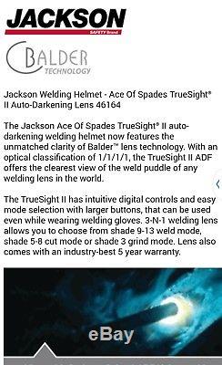 Jackson TrueSight W70HLX Auto-Darkening Welding Helmet- ACE of SPADES 30317