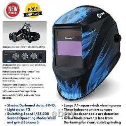 Large View Auto-Darkening Welding Helmet Hood Shade 9-13 TIG MIG ARC Grinding