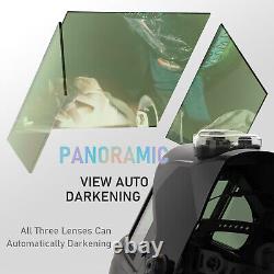 Large View True Color Auto Darkening Welding Helmet, Panoramic View Welder Mask