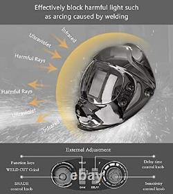 Large Viewing True Color Solar Powered Auto Darkening Welding Helmet, 4 Arc S