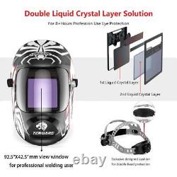 Large Viewing True Color Solar Powered Auto Darkening Welding Helmet, Hemisph