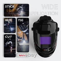 Large Viewing True Color Solar Powered Auto Darkening Welding Helmet with SID