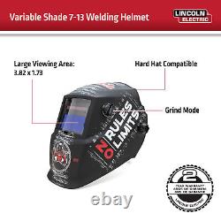 Lincoln Electric Auto-Darkening Welding Helmet with Grind Mode, No Rules/No