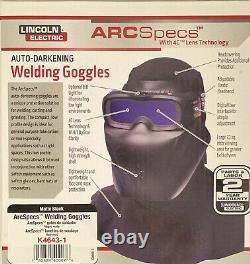 Lincoln Electric K4643-1 ArcSpecs Weld / Mask Auto Darkening Goggles. Ship Free