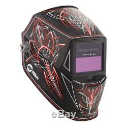 MILLER ELECTRI Welding Helmet, Auto-Darkening Type, Nylon, 271349, Black/Red/White