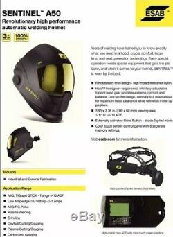NEW ESAB Auto Darkening Sentinel A50 Welding Helmet withFREE accessories