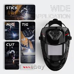 Panoramic View Auto Darkening Welding Helmet, 1/1/1/1 Optical Clarity Welder Mask