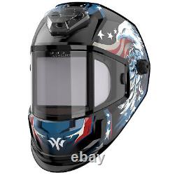 Panoramic View Auto Darkening Welding Helmet, LED Lighting & Type-C Charging