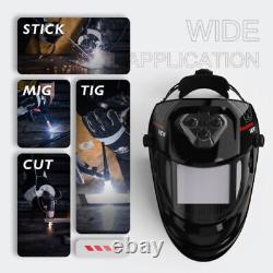 Panoramic View Auto Darkening Welding Helmet LED Lighting & Type-C Charging