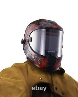 Panoramic View Welding Helmet Auto Darkening, Welding Hood with 4 Arc Sensor