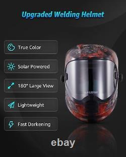 Panoramic View Welding Helmet Auto Darkening, Welding Hood with 4 Arc Sensor