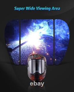 Panoramic View Welding Helmet Auto Darkening, Welding Hood with 4 Arc Sensor