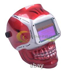 Red Skull Solar Auto Darkening Welding Helmet Arc Tig Mig Welder Mask Hood NEW