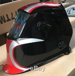 RedBlk700 Solar Auto Darkening Shade 9 to 13 Welding/grinding Helmet 4 sensors