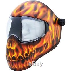 Save Phace 3012497 Auto Darkening Welding Helmet Fire Skull 180 Deg Hood