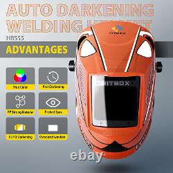 Solar Auto Darkening Welding Helmet MMA TIG MIG Welding 3.93x3.1 Large View