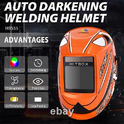 Solar Auto Darkening Welding Helmet MMA TIG MIG Welding 3.93x3.1 Large View