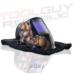 TGR Extra Large View Auto Darkening Welding Helmet Anime Girl 4W x 3.65H