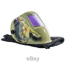 TGR Extra Large View Auto Darkening Welding Helmet Tattoo Girl 4W x 3.65H