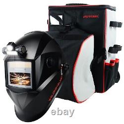 TRQWH Auto Darkening Welding Helmet Light True Color & Welding Backpack