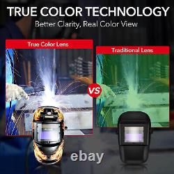 TRQWH Auto Darkening Welding Helmet True Color 1/1/1/2 Shade 9-13 & Helmet Bib