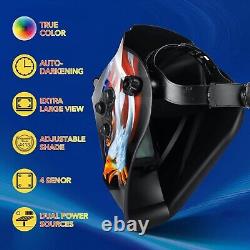 TRQWH Auto Darkening Welding Helmet True Color 4 Arc Sensor & Welding Backpack