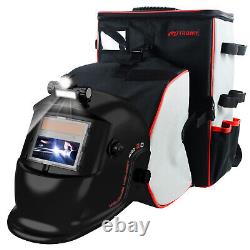 TRQWH Black True Color Auto-Darkening Welding Helmet & Welding Backpack