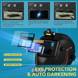 TRQWH Black True Color Auto-Darkening Welding Helmet & Welding Backpack