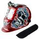 TRQWH Red Auto-Darkening Welding Helmet and Leather Bib Combo Set