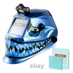 TRQWH Shark Pattern True Color Auto-Darkening Welding Helmet & Welding Backpack