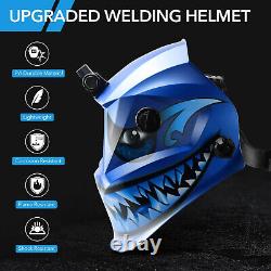 TRQWH Shark Pattern True Color Auto-Darkening Welding Helmet & Welding Backpack