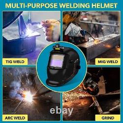 TRQWH Solar True Color Auto Darkening Welding Helmet & Welding Backpack