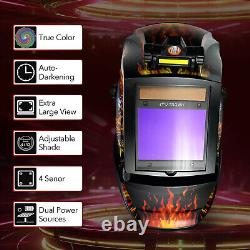 TRQWH True Color Auto Darkening Welding Helmet LED Light & Welding Backpack