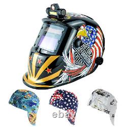 TRQWH True Color Auto Darkening Welding Helmet Light & 3 Pcs Peaked Cap