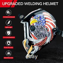 TRQWH True Color Auto Darkening Welding Helmet Light & 3 Pcs Peaked Cap