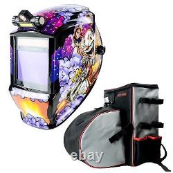 TRQWH True Color Solar Auto Darkening Welding Helmet Light & Welding Backpack