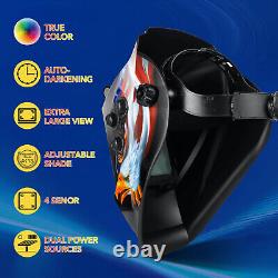 TRQWH True Color Welding Helmet Auto Darkening Large View & Welding Backpack