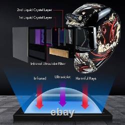 TRQWH True Color Welding Helmet Auto Darkening Shade 4/9-13 & Welding Backpack