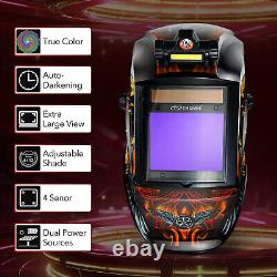 TRQWH True Color Welding Helmet Auto Darkening Solar Light & Welding Backpack